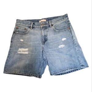 Uniqlo Blue Distressed Jean Shorts - Size 6
